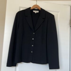 NWOT St John Black Knit Blazer Size 16